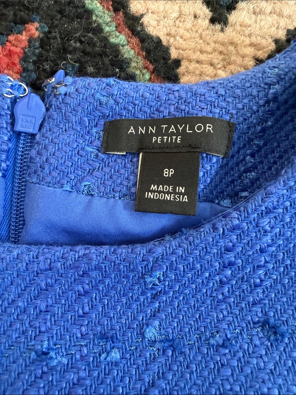 Ann Taylor Bright Royal Blue Tweed Blazer and Sheath Dress Set - Picture 3 of 9